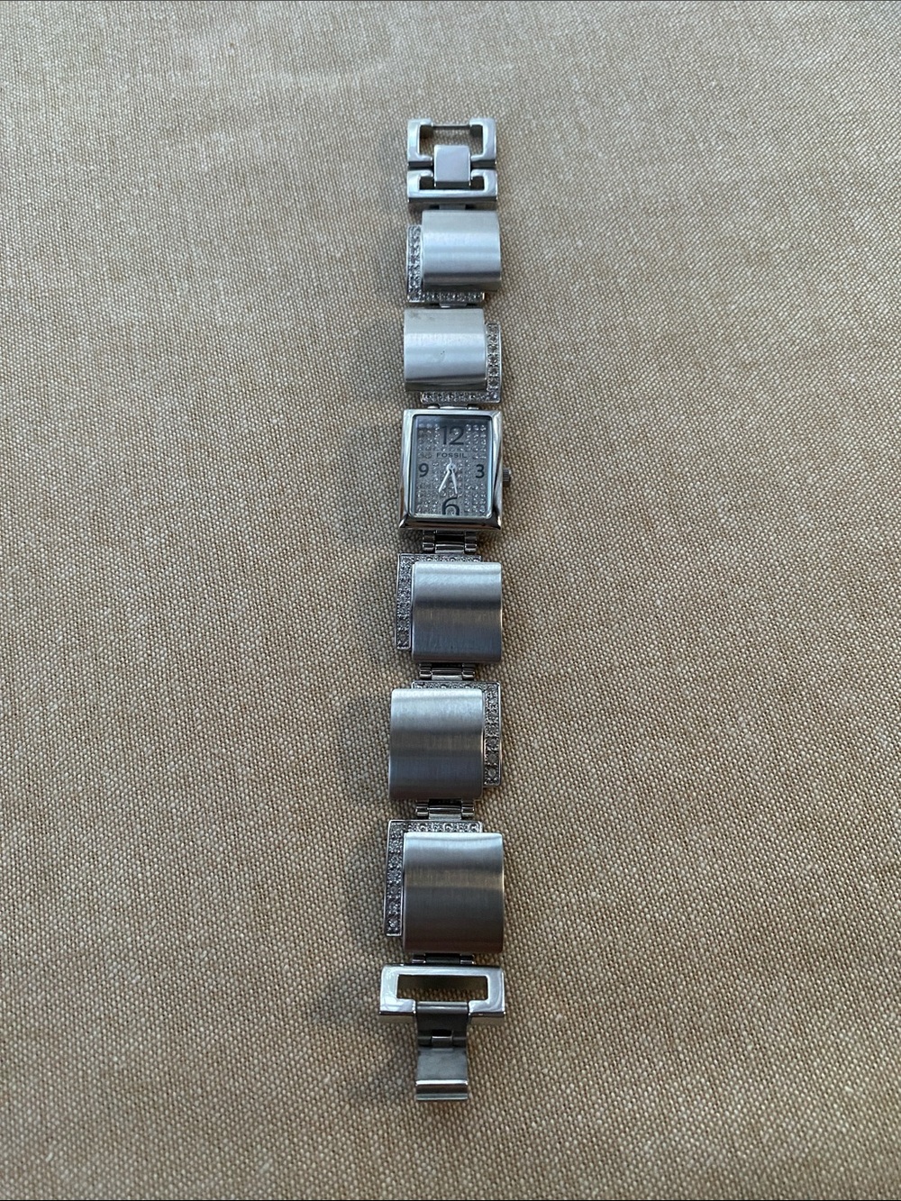 Fossil Silver Women's Bracelet Watch - Elegant Square Dial